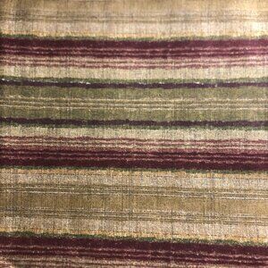 🛒$9 Home Decorative Fabric Upholstery Material Textiles Burgundy Tan Stripe 706